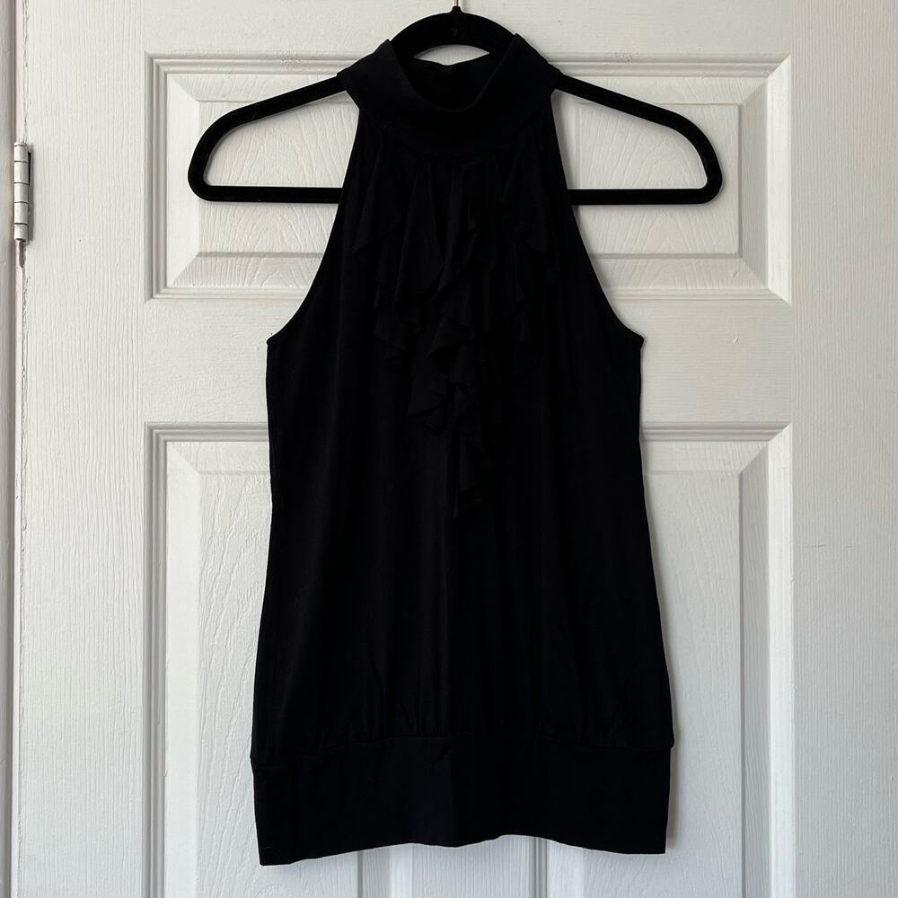 I.N.C. International Concepts Ruffle-Front Mock Neck Top - Size S